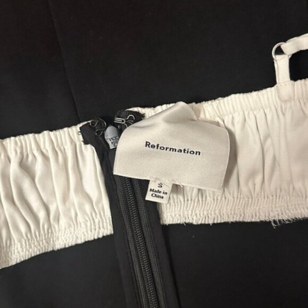 NEW Reformation Sadie Knit Mini Body-con Dress White Black  Contrast | size S - Picture 10 of 10